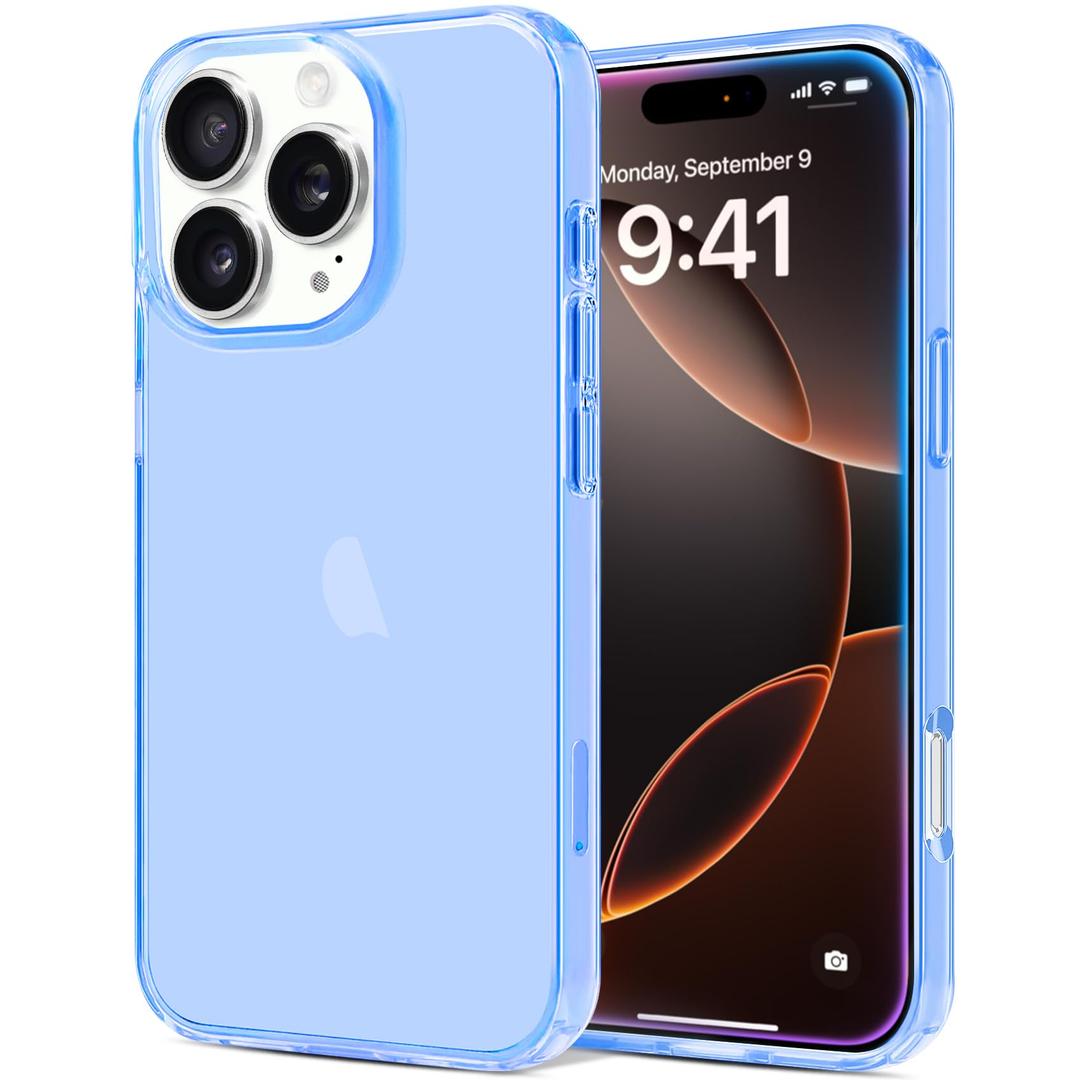 JJGoo Compatible with iPhone 16 Pro Max Case Clear, Soft Transparent TPU Bumper Cover, Slim Thin Shockproof Phone Case for iPhone 16 Pro Max 6.9-Inch, Dark Blue