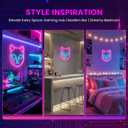 Demon Fox Face Neon Sign, Japanese Anime Slayer Neon Light for Wall Decor, Bedroom, Game Room, Birthday Party, Dimmable, USB Powered, Pink, Ice Blue(11.8"x9.2")