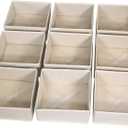 DIOMMELL 9 Pack Foldable Cloth Storage Box Closet Dresser Drawer Organizer Fabric Baskets Bins Containers Divider for Clothes Underwear Bras Socks Clothing, Beige 900