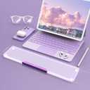 Acrylic Gaming Keyboard Wrist Rest,Clear Ergonomic Palm Rest with Anti-Slip Base,Customized Metal CNC Aluminum Alloy Logo for Computer Keyboard,Office,PC Gaming,Laptop,Mac,Easy Typing-Purple