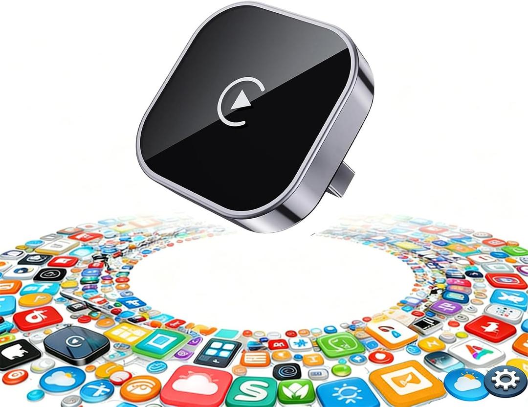Wireless CarPlay Adapter & Android Auto Dongle, Shiny SilverFast Auto-Connect, Compact Plug & Play Wireless CarPlay Converter for iPhone & Android, USB/USB-C, No Delay, Seamless Reconnection