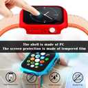 Sieral 24 Pcs Smart Watch Screen Protector Watch Bumper Case Hard Pc Case with Tempered Glass Screen Protective Cover Compatible with Iwatch for Men Women, Assorted Colors (38mm)