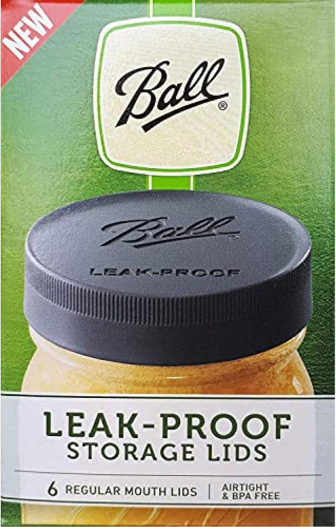 Ball Mason Jar Leak-Proof Lids, Regular Mouth, 6-Count