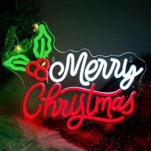 Merry Christmas Neon Signs Dimmable Christmas Led Light Sign Xmas Neon Light for Holiday Party Home Bar Festival Wall Decor