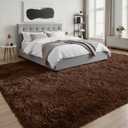 Fluffy Area Rugs 9x12 Living Room Bedroom: Ultra Soft Shag Rug Upgrade Non-Slip Non-Shedding Large Fuzzy Plush Carpet Indoor Floor Carpets for Kids Room Playroom Nursery Dorms Home Decor Brown