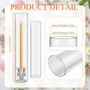 Teenyyou 24 Set Glass Hurricane Candle Holders 11.8" Open Ended Glass Candleholder Tube Shape Bottomless and 1.9" Taper Clear Candlestick Holders for Wedding Party Table Centerpiece