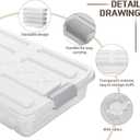 Beeveer 4 Plastic Under Bed Storage Containers, 23.7 x 15.8 x 5.2, White