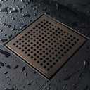 Neodrain 6 in Square Shower Drain, Oil Rubbed Bronze, Removable Quadrato Pattern Grate, with PVC Shower Drain Base and Rubber Gasket, Square Drainage. CUPC Certified, Includes Hair Strainer, ORB