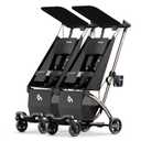 Beberoad Love R1 Auto-Folding Ultra Lightweight Double Stroller Twin Strollers, Side by Side Stroller for Babies and Toddlers Aged 6-36 Months, Only 23.5 lbs, Can Turn into Two Single Strollers, Black