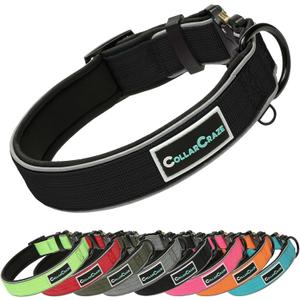 Dog Collar for Small Medium Large Dogs, Reflective, Adjustable Heavy Duty Dog Collar, Soft Neoprene Padded Comfortable for Walking (Black, S)