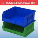 Akro-Mils 30250 AkroBins Plastic Storage Bins, Space-Saving Stackable Bins for Garage, Pantry, Craft Organization, 15" x 16" x 7", Black, 6-Pack