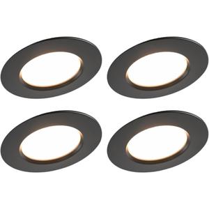 Just Screw Me in 6in LED Recessed Retrofit Light Snap-on Cover to Modify Finish from White to Black (Pack of 4)