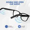 Smart Glasses, Photochromic Anti Blue Light Bluetooth Sunglasses, UV400 Protection, Open-Ear Audio, Hands-Free Calls, Voice Assistant, Wireless Eyewear for Men Women