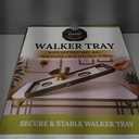 Walker Tray for Folding Walker with Cup Holders, Non-Slip Mat & Bag - Adjustable Universal Plastic Food Table for Seniors - Detachable Guardian Accessories - Removable Walker Trays for rolling walker