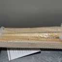 Foldable Foot Stool Ottoman, Modern Foot Rest with Bamboo X Legs & Thick Foam Cushion, Folding Foot Stools Small Padded for Bedroom Living Room, Footstool for Chair Couch (Natural - Grey)