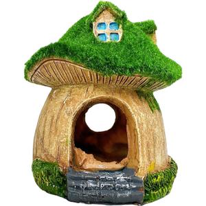Aquarium Decoration House Resin Hollow Hide House Betta Fish Log Moss Cave Ornament Tank Hideaway Accessories for Mini Small Fish Shrimp