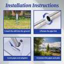 Starlink Mini Pole Mount Kit, Starlink Pole Mounting, 9ft Starlink Ground Features a Durable 1.5'' Diameter Pole with No Dig Ground Anchor, Suitable for Starlink V4 (Mini Mount)
