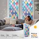Window Privacy Film Stained Glass 29.5" x 78.7" Rainbow | Static cling – no glue, no residue. UV and heat blocking. Rainbow privacy for doors, windows, bathrs, with install tools