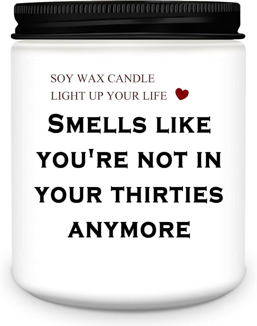 Homsolver 40th Birthday Candle Gifts Women Men, Happy 40th Birthday Decorations Gift for Her Him, Funny 40 Years Old Gifts Ideas- Lavender Candles