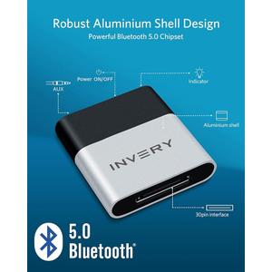 INVERY DockLinQ Pro Bluetooth 5.0 Adapter Receiver for Bose Sounddock and 30 pin iPod iPhone Music Docking Station(Not for Cars)