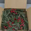 6.5FT Christmas Garland with Lights,Prelit Christmas Decorations,Lighted Garland with Battery Operated,Denser Realistic Pine Needles Greenery Home Decor for Mantle Fireplace Table Indoor Outdoor