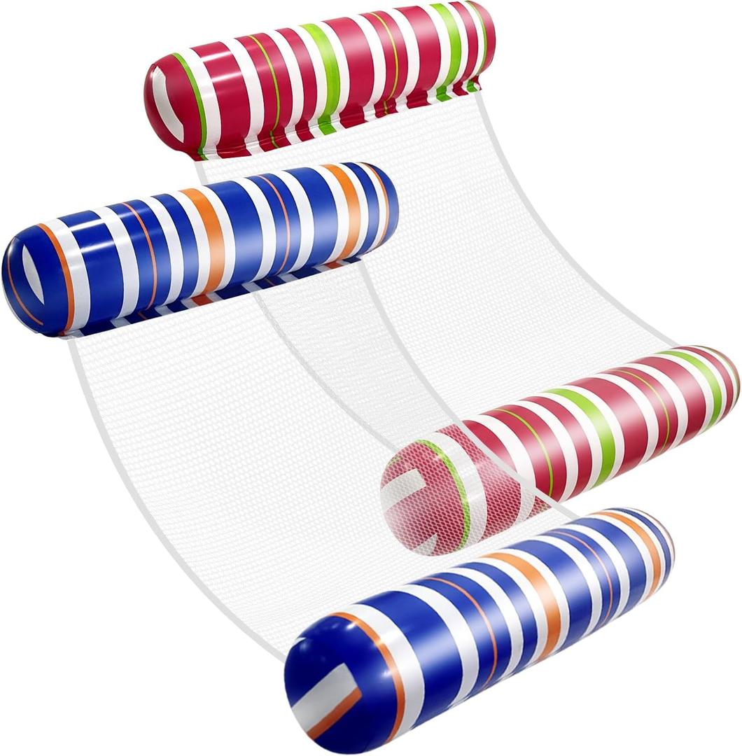 Adult Pool Floats, Inflatable Water Hammock, Beach Vacation Essentials for Pool, Lake, or Summer Parties (2 Pack)