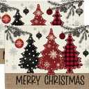 Artoid Mode Red Pine Trees Balls Merry Christmas Placemats Set of 12, 12x18 Inch Winter Xmas Table Mats for Party Kitchen Dining Decoration