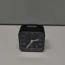 Small Battery Operated Analog Travel Alarm Clock Silent Non Ticking, Gentle Wake, Ascending Beep Sounds, Snooze,Lighted on Demand, Easy Set, Black