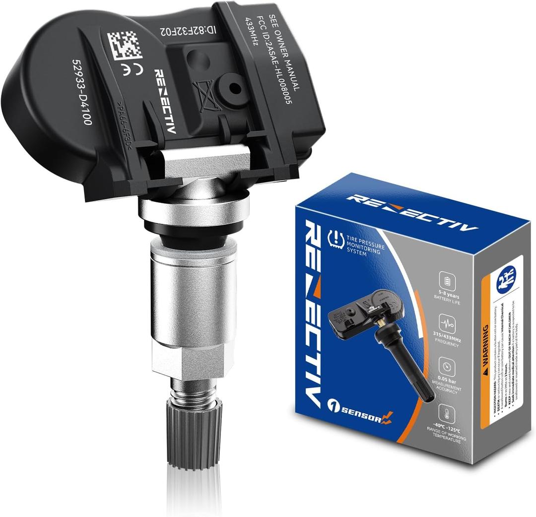 RENECTIV TPMS Sensor Kia,433MHz Tire Pressure Monitoring Sensor fit for Kia Replace#52933D2100,52933F2000,52940L1100, 52933D4100, 52933D9100(1 PC)