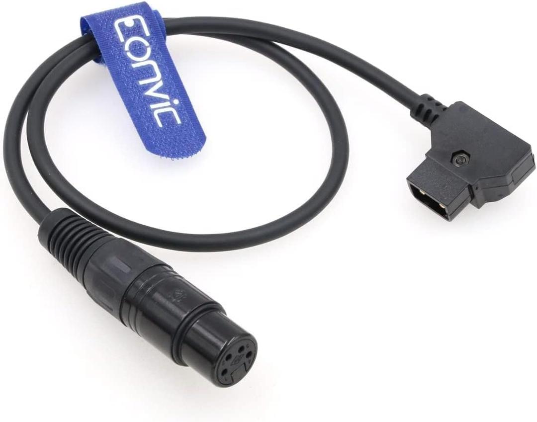 Eonvic New D-Tap Male to Female 4-Pin XLR Cable for Power Supply Battery Adapter (Straight)