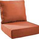 6" Thick Outdoor Chair Cushions - 22"* 24" Patio Furniture Cushions with Water Resistant & Removable Cover, 28D High Density Sponge Patio Cushion for Outdoor Furniture Couch Chair Orange