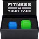 Jawzrsize Pop N Go and Custom Fit Jaw Enhancer Bundles- Jaw, Face, and Neck Exerciser and Toner, Blue, Green, 2 Count