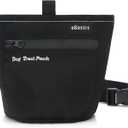 Dog Treat Pouch for Training Doggie Puppy Snack Reward Pouch Bait Bag Pet Treat Carrier Holder with Clip Waist Belt Magnetic Opening (Black)