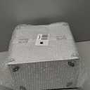 FRENESSA Makeup Train Case Makeup Organizer Box Portable Cosmetic Travel Case with Lock 4 Trays Aluminum Hard Vanity Box Make Up Artist Nail Beauty Storage Organizer Cosmetic Suitcase Bright Silver