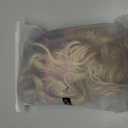 Fencca Ombre Blonde Long Curly Wigs for Women Heat Synthetic Curly Hair Wavy Full Wig Middle Part Natural Looking Wig