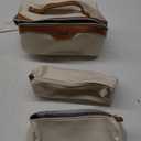 Travel Makeup Bag for Women Organizer: 3 Set Large Capacity Cosmetic Bags - Toiletry Bag with Divider, Beige