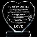 Qianwei Daughter Birthday Gift Crystal Gift for Daughter Heart Mother Daughter Gift Keepsake Graduation Birthday, Wedding, Engagement, Valentine's Day, and Christmas Gifts for Daughter