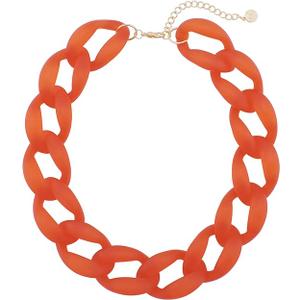 Firstmeet Chunky Acrylic Necklace Smooth Chain Link Cool Statement Choker Cuban Style Jewelry Gift for Women