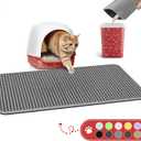 Cat Litter Mat - 23.2'' x 29.1'' Large Litter Trapping Mat, Easy to Clean Litter Box Mat, Waterproof, Urine-Proof, Non-Slip Kitty Litter Mats for Floor, Grey