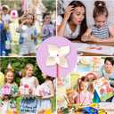 50pcs DIY Paper Pinwheels for Kids, Paper Pinwheels Bulk Blank Plastic Windmills Pinwheel Crafts for Kids Home Fun Graffiti Summer Activities Group Daycare School