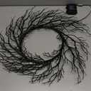 Nearly Natural 23" Pre-Lit Black Twig Halloween Wreath with 60 LED Lights