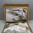 Large Abstract Green Beige Framed Canvas Wall Art Set, Neutral Brush Stroke Watercolor Wall Painting, Modern Minimalist Artwork for Living Room, Bedroom, Dining Room, Office -16"x24"x3