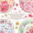 Pasimy 64 Pcs Floral Vintage Plates Paper Tea Party Tableware Set 9 Inch and 7 Inch Plates for Tea Party Birthday Baby Shower Wedding Bachelorette Supplies (Rose)