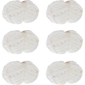 White Chunky Chenille Yarn, 6 PCS Chunky Chenille Yarn for Hand Knitting, Bulky Thick Chunky Plush Yarn for DIY, Extra Bulky Chunky Yarn for Hand Knitting Blankets (30 Yards, 8.8 Ounces Each)
