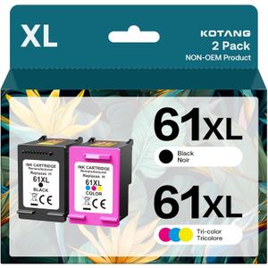 61XL Ink Cartridges Combo Pack Replacement for HP Ink 61 XL High Yield Work with HP Envy 5530 4500 4502 5535 Officejet 4630 4635 Deskjet 3510 1010 Printer Remanufactured (Black, Tri-Color, 2 Pack) 61XL Ink Cartridges Combo Pack Replacement for HP Ink 61 XL High Yield Work with HP Envy 5530 4500 4502 5535 Officejet 4630 4635 Deskjet 3510 1010 Printer Remanufactured (Black, Tri-Color, 2 Pack)