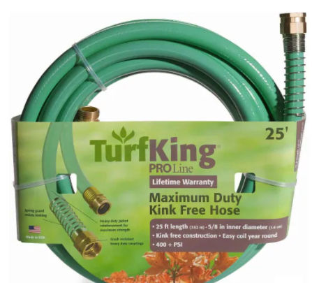 Turf King® PRO Line Maximum Duty Kink-Free Hose - Green 25'