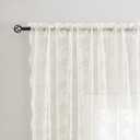 YJ YANJUN Vintage Lace Curtains 96 Inches Long- Victorian Floral Pattern Ivory Sheer Curtain Panels for Living Room, French Country Shabby Chic Light Filtering Drapes, 2 Panels 52W x 96L Cream