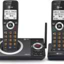 AT&T CL82219 DECT 6.0 2-Handset Cordless Phone for Home with Answering Machine, Call Blocking, Caller ID Announcer, Intercom and Long Range, Black