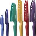 Astercook Knife Set, 12 Pcs Color-Coded Kitchen Knives Set, 6 Color Anti-Rust Coating Stainless Steel Chef Knife Sets with 6 Blade Guards Dishwasher Safe Mothers Day Gifts