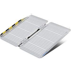 Ruedamann 2 Feet Portable Wheelchair Ramp for Doorways, Non-Slip Aluminum Wheelchair Ramp, Folding Ramp for Home Steps, Threshold Ramp for Wheelchairs, Scooters, Steps, Stairs, Walkers, Pets